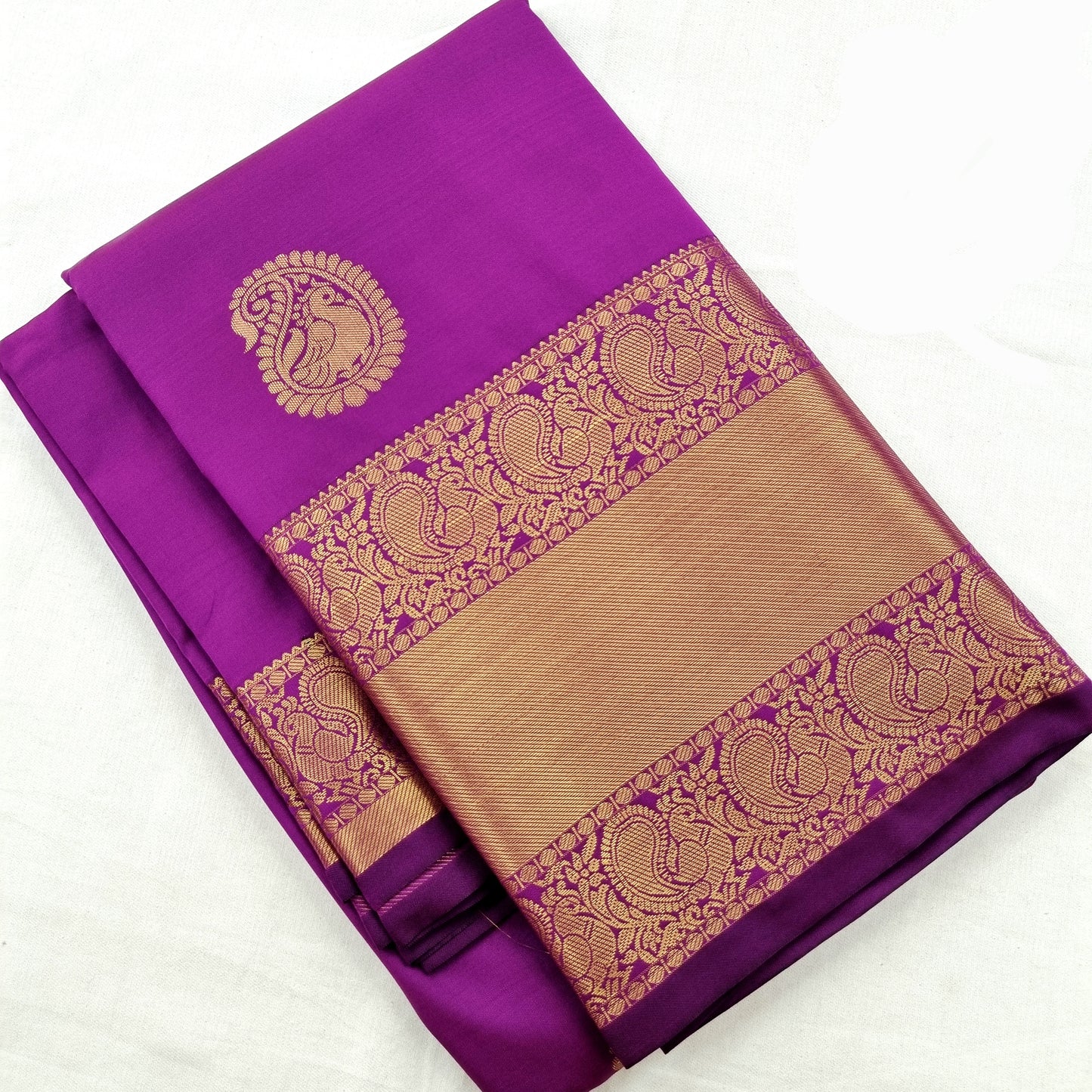Kanchipuram Blended Self Butta Silk Saree 002