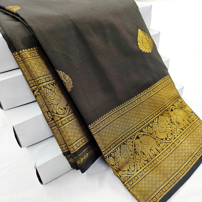 Kanchipuram Blended Self Butta Silk Saree 017 – Kanchipuram Lakshaya Silks
