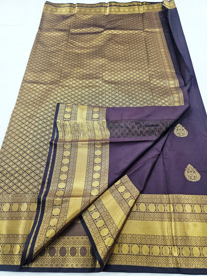Kanchipuram Blended Self Butta Silk Saree 009 – Kanchipuram Lakshaya Silks