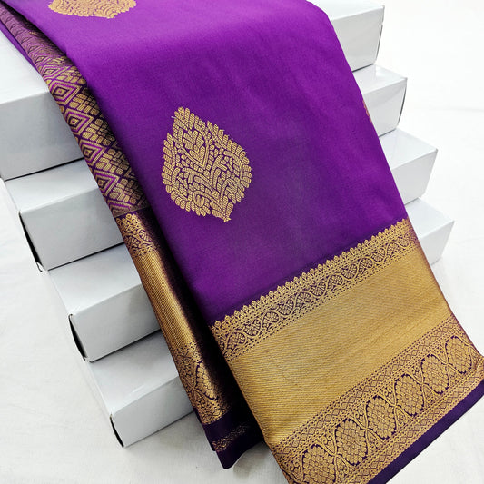 Kanchipuram Blended Fancy Self Butta Silk Saree 003 – Kanchipuram Lakshaya Silks