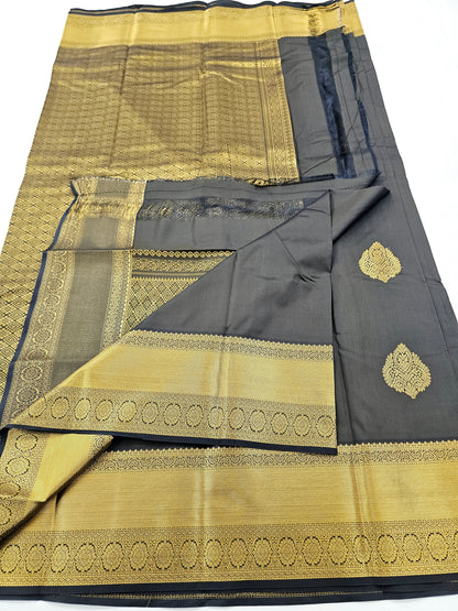 Kanchipuram Blended Fancy Self Butta Silk Saree 001 – Kanchipuram Lakshaya Silks
