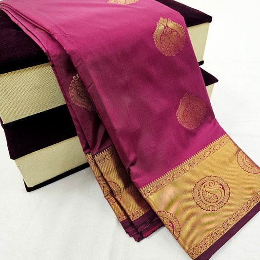 Kanchipuram Blended Fancy Self Butta Silk Saree 007 – Kanchipuram Lakshaya Silks