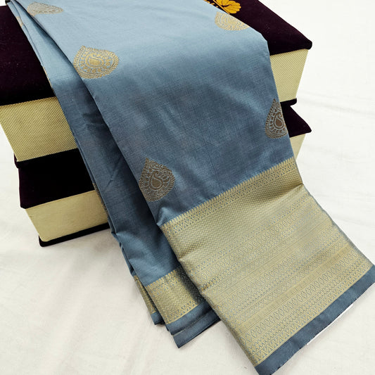 Kanchipuram Blended Fancy Self Butta Silk Saree 011 – Kanchipuram Lakshaya Silks