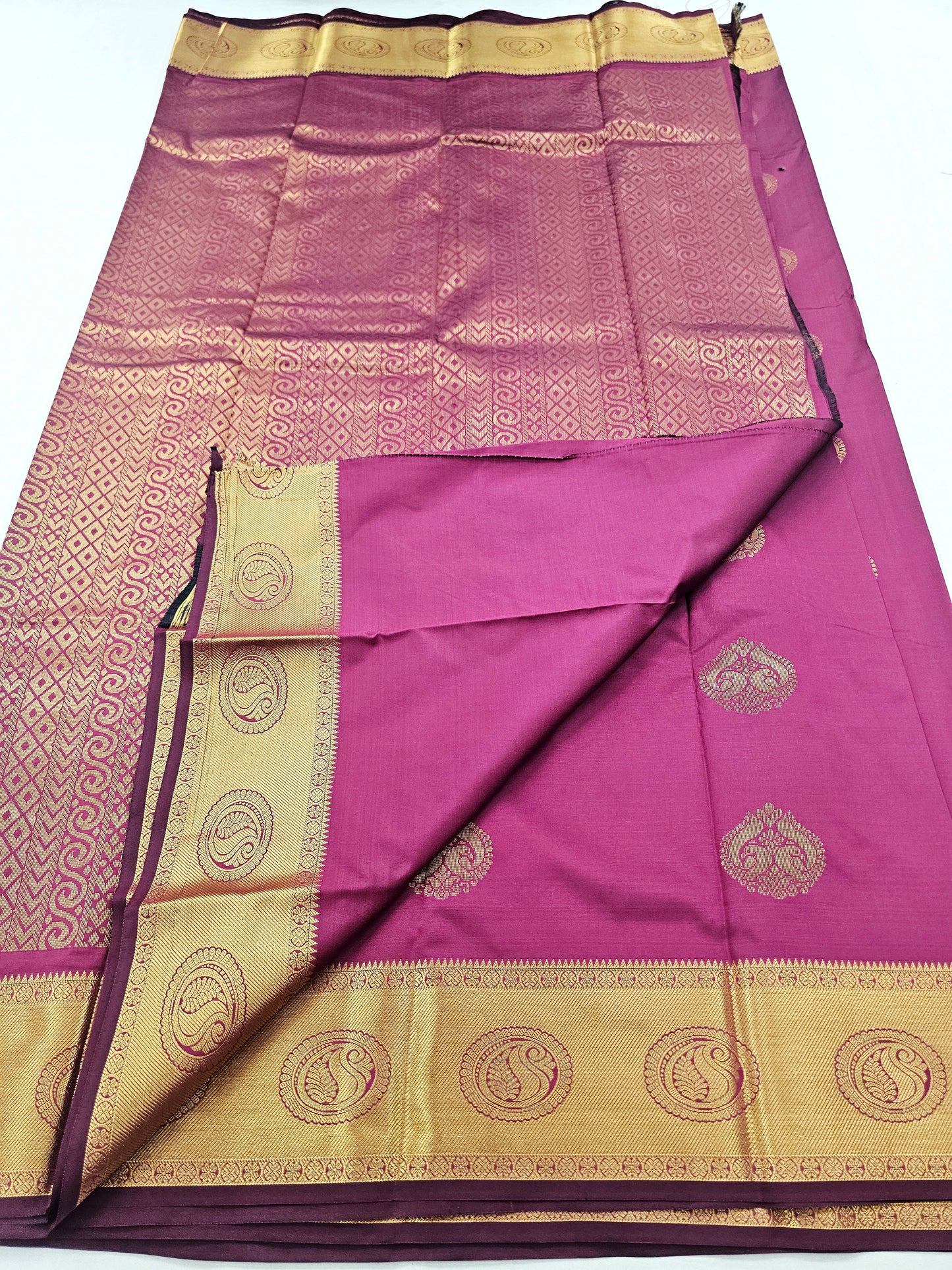 Kanchipuram Blended Fancy Self Butta Silk Saree 007