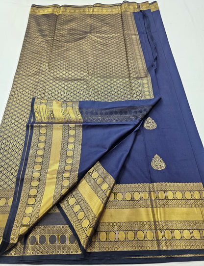 Kanchipuram Blended Fancy Self Butta Silk Saree 013 – Kanchipuram Lakshaya Silks
