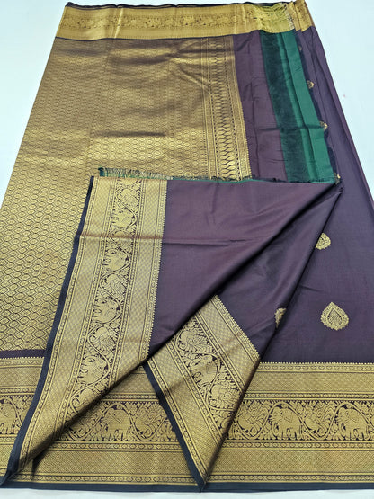 Kanchipuram Blended Fancy Self Butta Silk Saree 020 – Kanchipuram Lakshaya Silks
