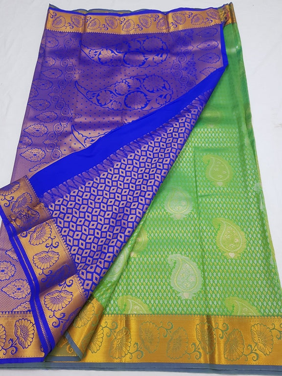 Timeless Sky Blue Kanchipuram Silk Saree – My First Saree