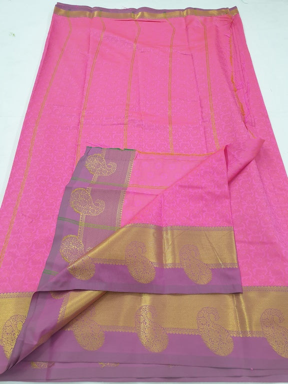 Embroidered Onion Pink Organza Floral Saree