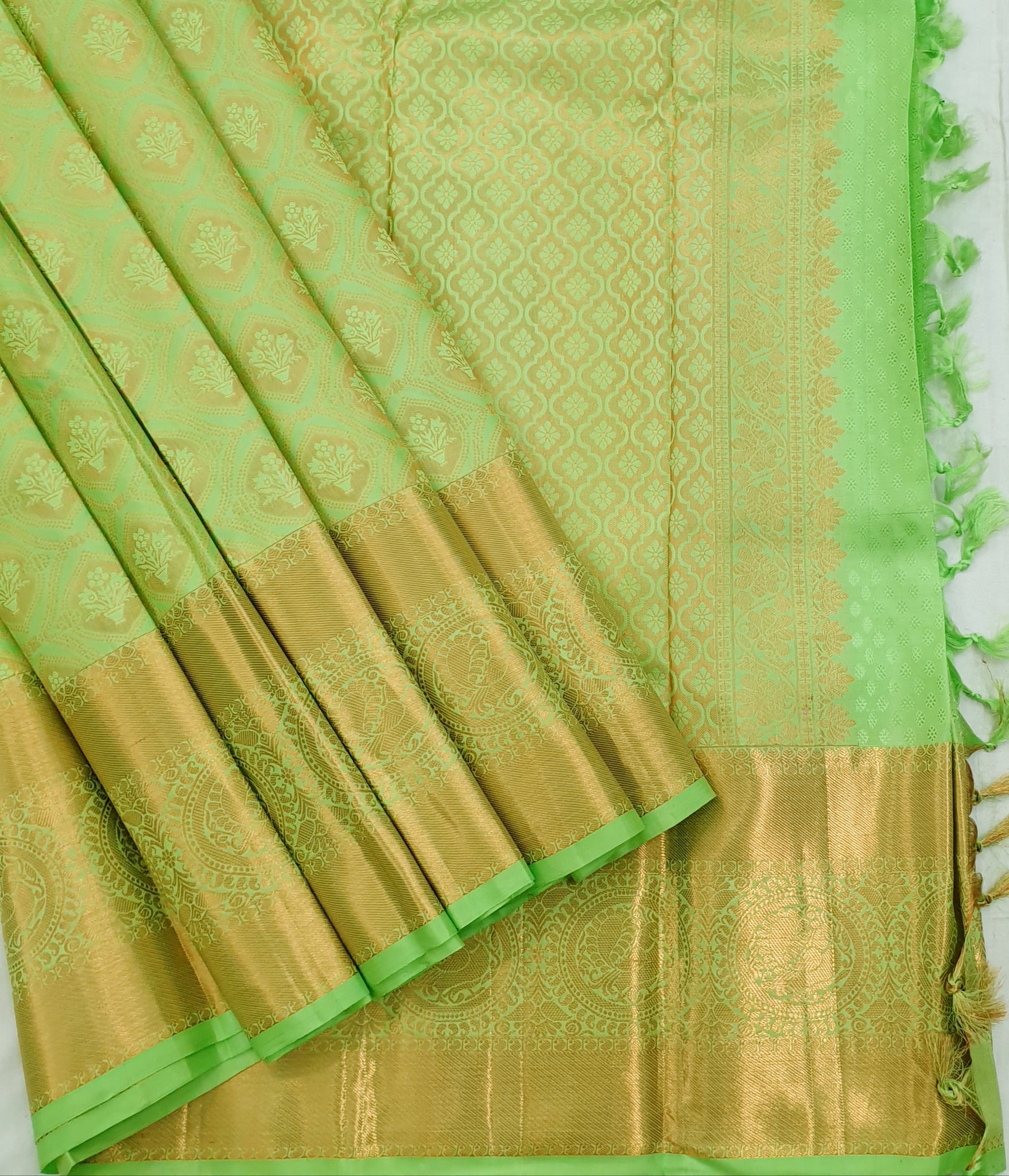 Yellow Pure Handloom Kanchipuram Silk Saree