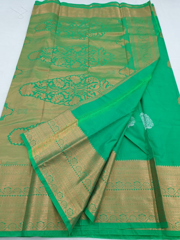 Kanchivaram Silk Saree Sandal With Bottle Green