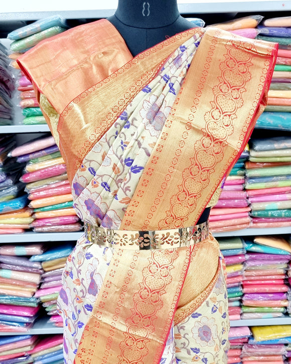 Kanchipuram Pure Handloom High Tissue Silk Saree 197