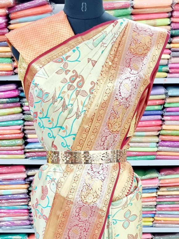 Kanchipuram Pure Handloom High Tissue Silk Saree 175