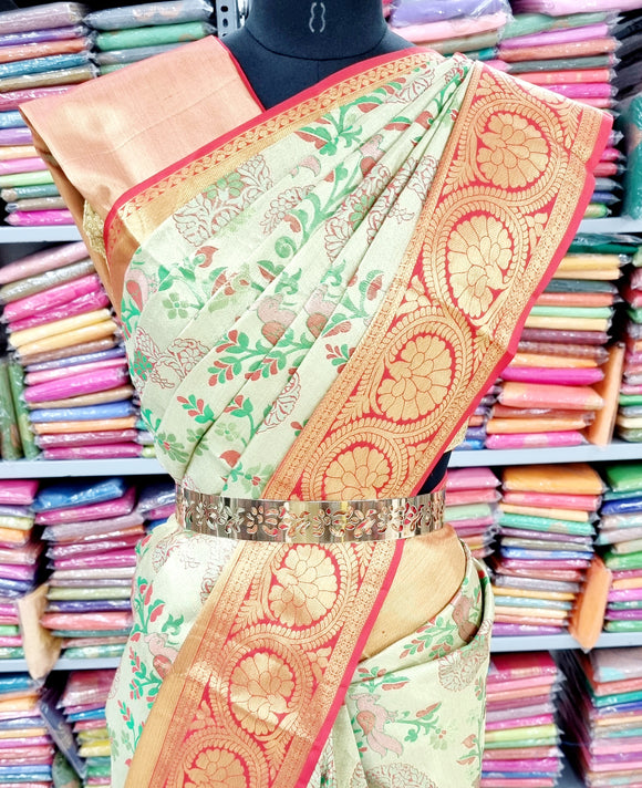 Kanchipuram Pure Handloom High Tissue Silk Saree 072