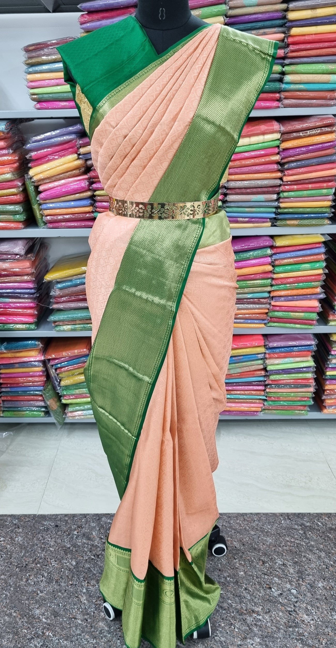 Mangalagiri pure handloom cotton plain double blouse saree –  www.vannamayil.com