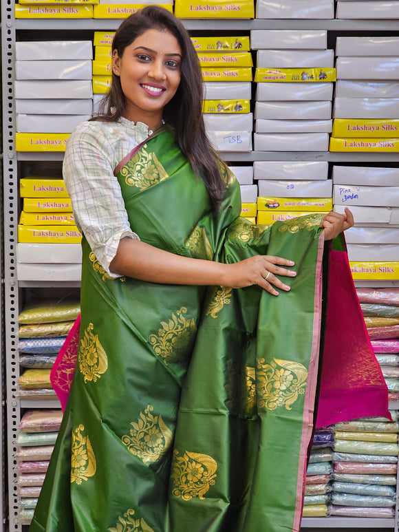 Kanchipuram Blended Fancy Soft Silk Sarees 198
