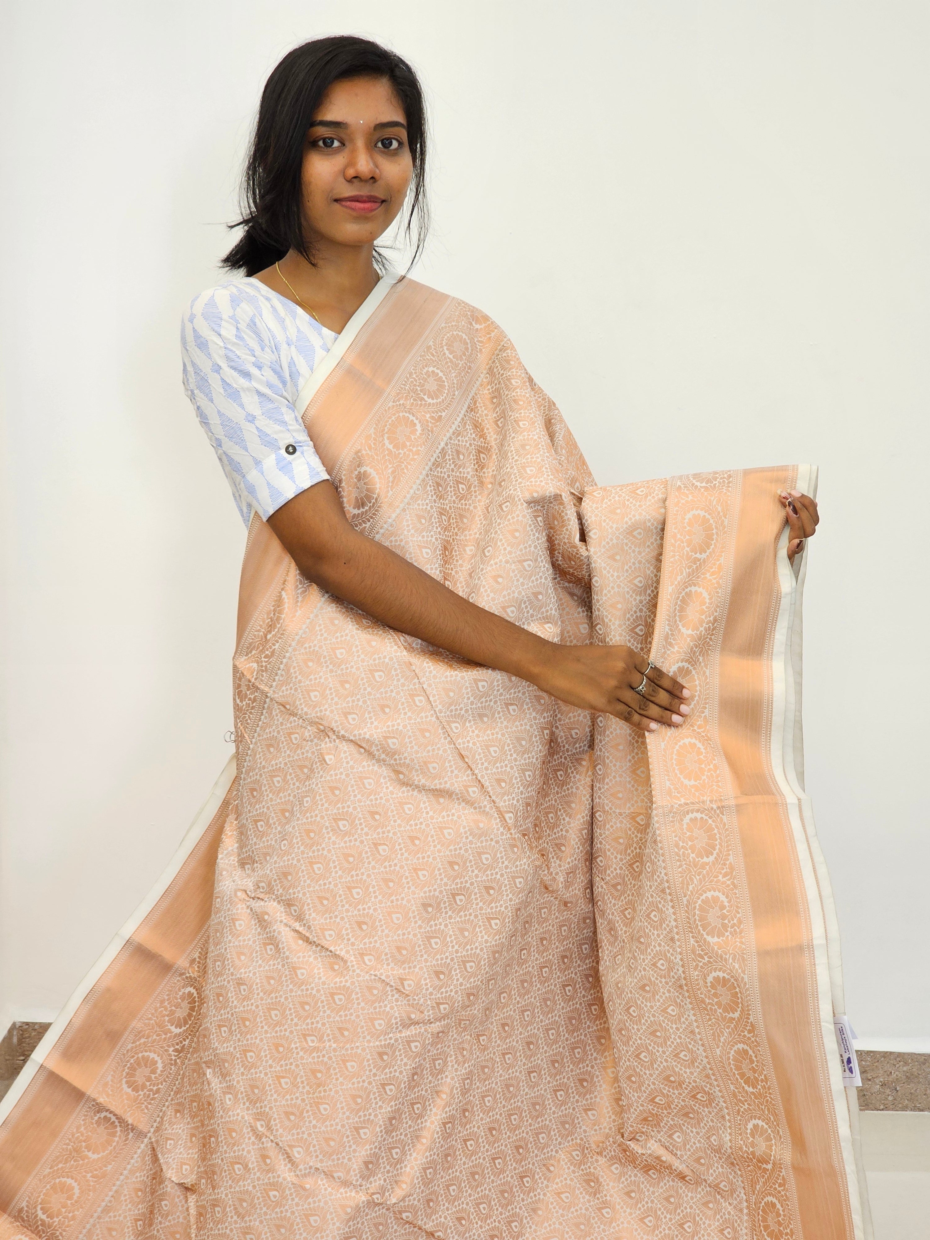 Kanchipuram Blended Mini Bridal silk Saree 011