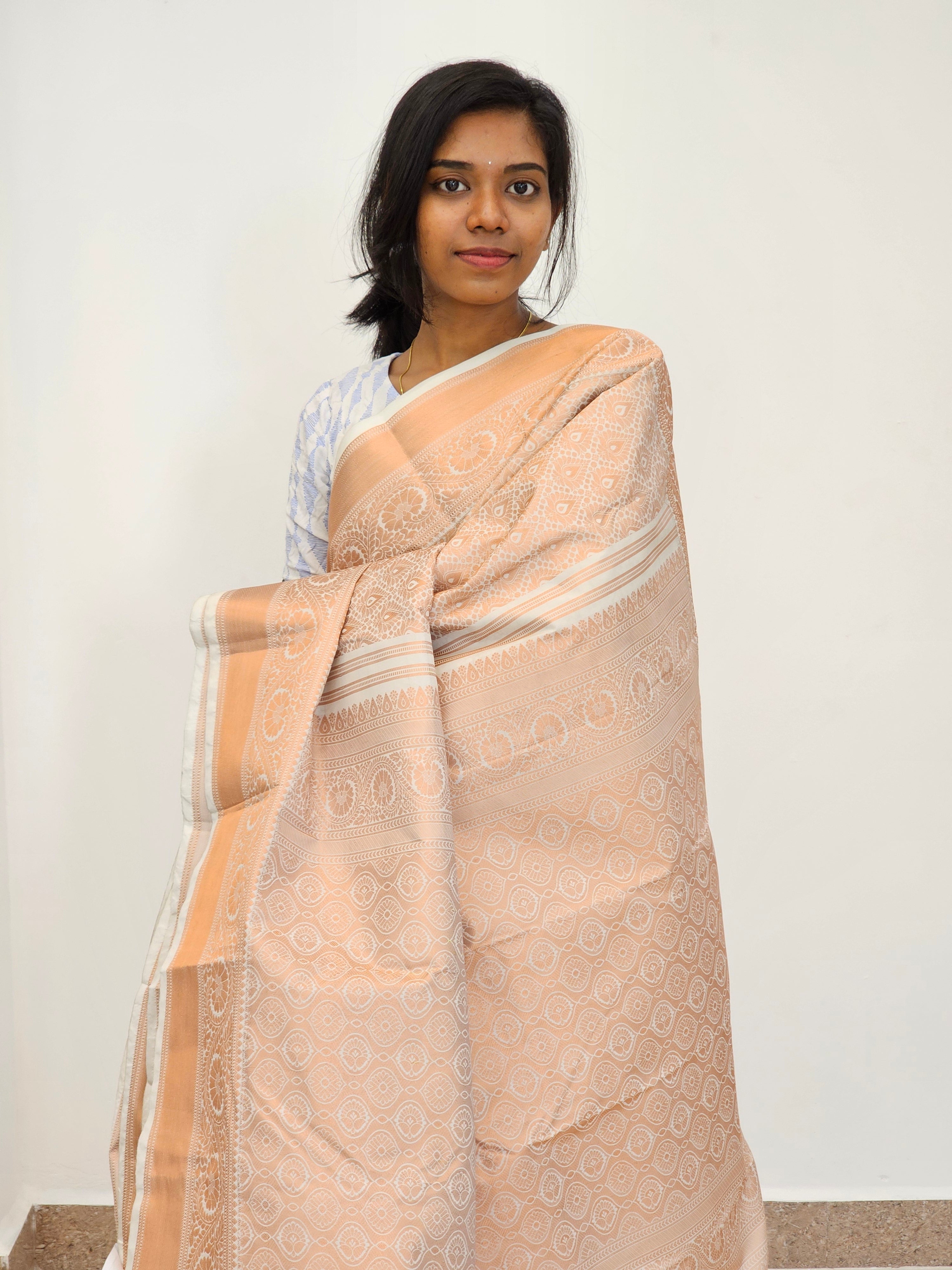 Kanchipuram Blended Mini Bridal silk Saree 011