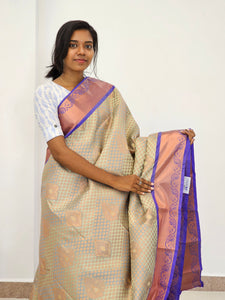 Kanchipuram Blended Mini Bridal silk Saree 015