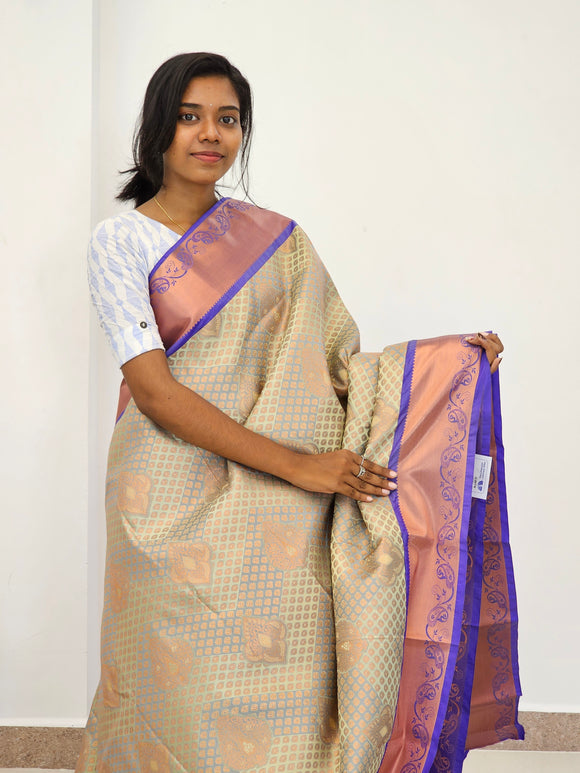 Kanchipuram Blended Mini Bridal silk Saree 015