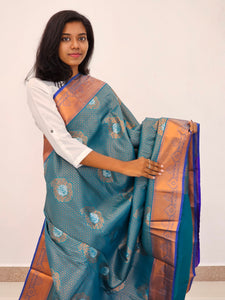 Kanchipuram Blended Mini Bridal silk Saree 027