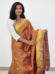 Kanchipuram Blended Mini Bridal silk Saree 039