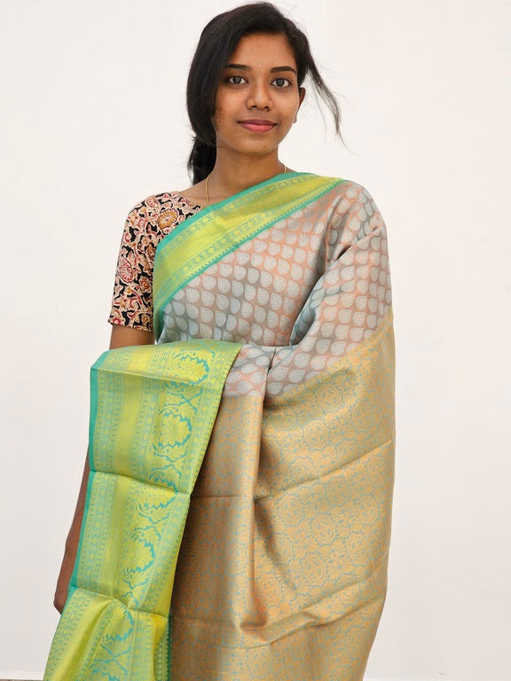Kanchipuram Blended Mini Bridal silk Saree 046