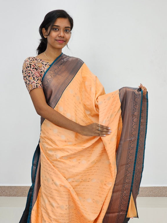 Kanchipuram Blended Mini Bridal silk Saree 050