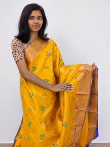 Kanchipuram Blended Mini Bridal silk Saree 055