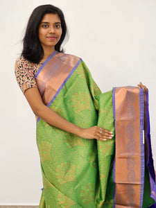 Kanchipuram Blended Mini Bridal silk Saree 058