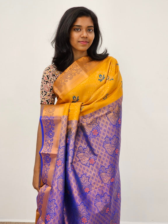 Kanchipuram Blended Mini Bridal silk Saree 059