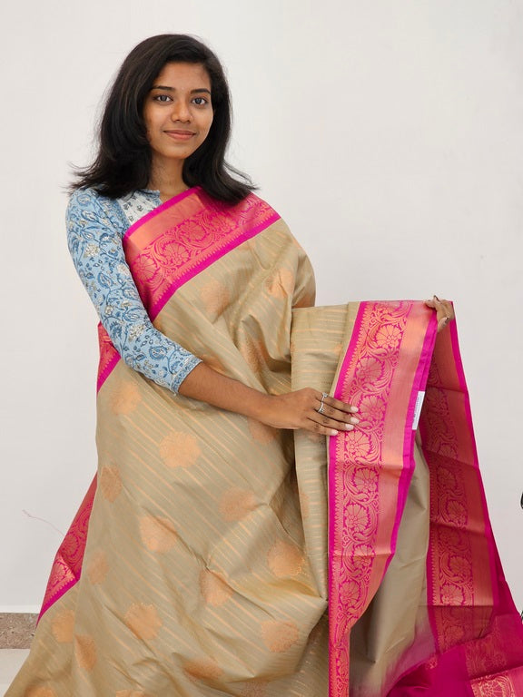 Kanchipuram Blended Mini Bridal silk Saree 065