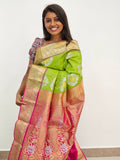 Kanchipuram Blended Mini Bridal Silk Sarees 140