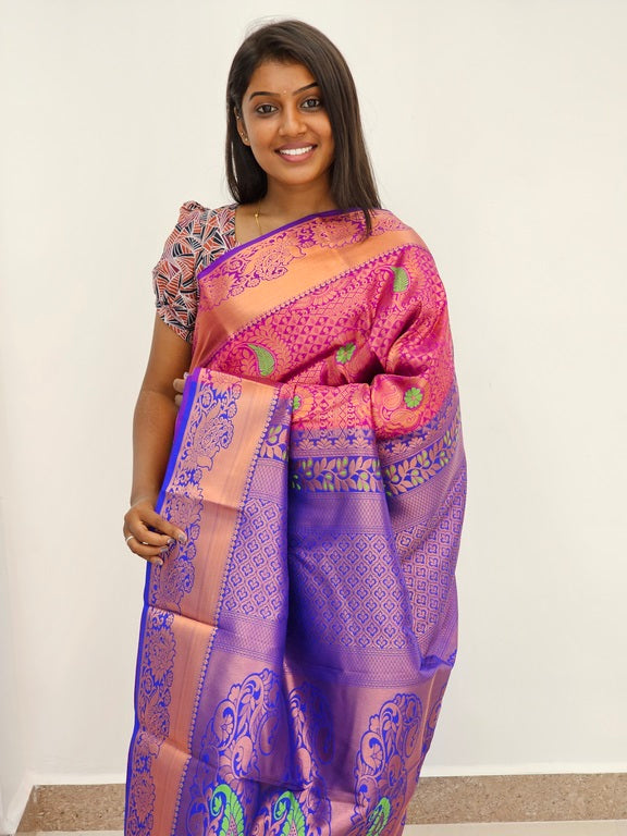 Kanchipuram Blended Mini Bridal silk Saree 070