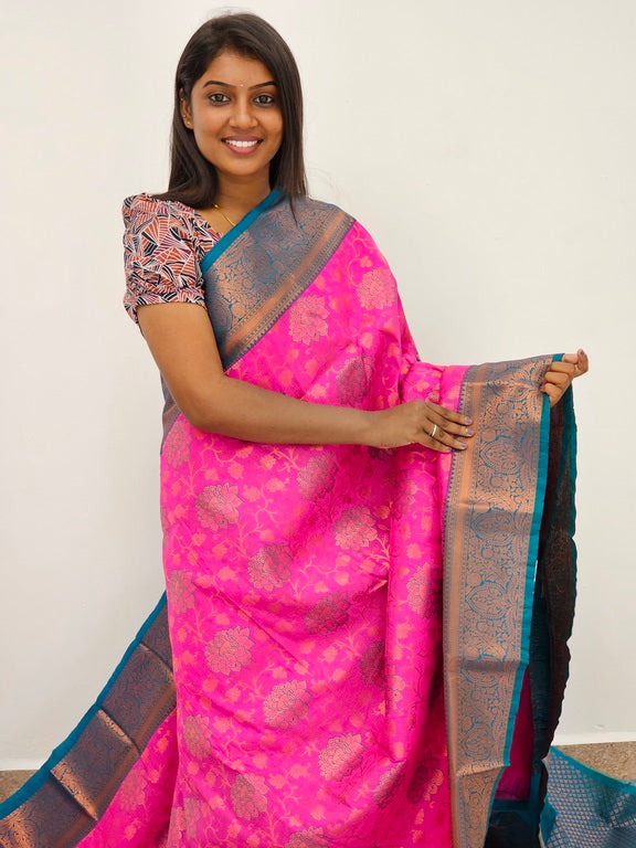 Kanchipuram Blended Mini Bridal silk Saree 071