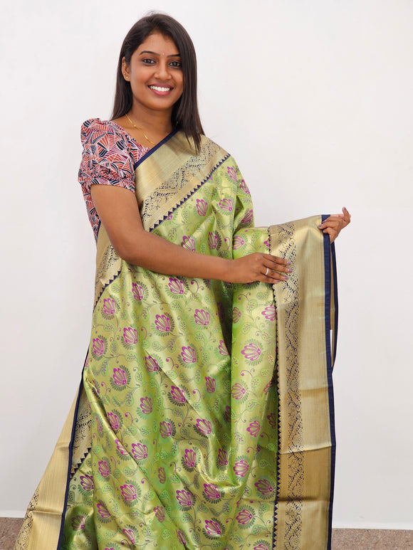 Kanchipuram Blended Mini Bridal Silk Sarees 163