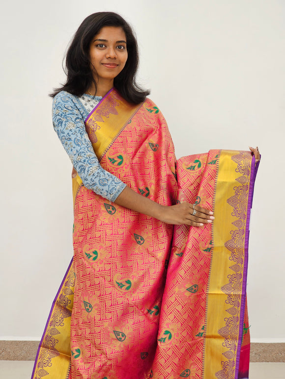 Kanchipuram Blended Mini Bridal Silk Sarees 169