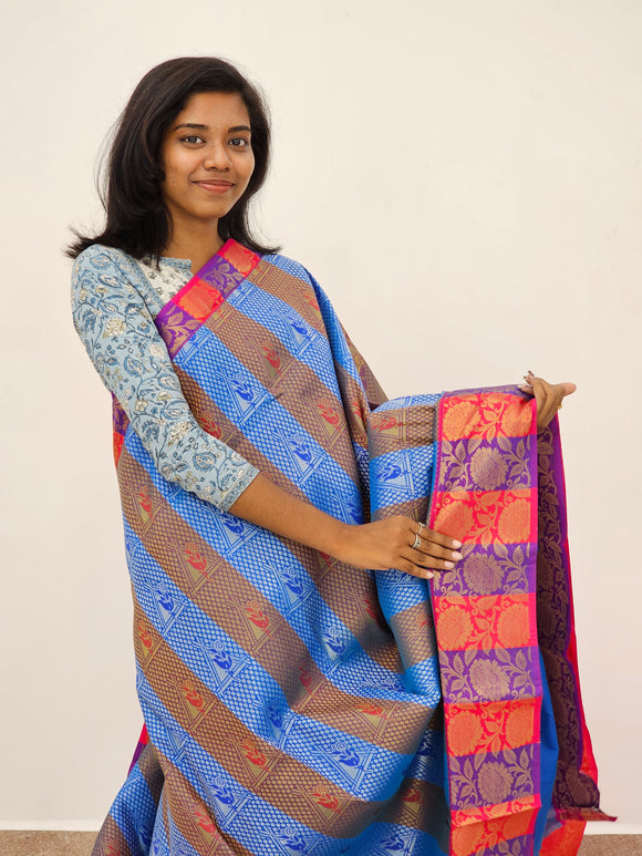 Kanchipuram Blended Mini Bridal Silk Sarees 172