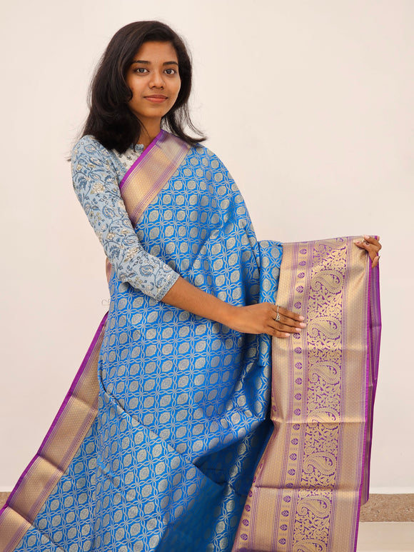 Kanchipuram Blended Mini Bridal Silk Sarees 181
