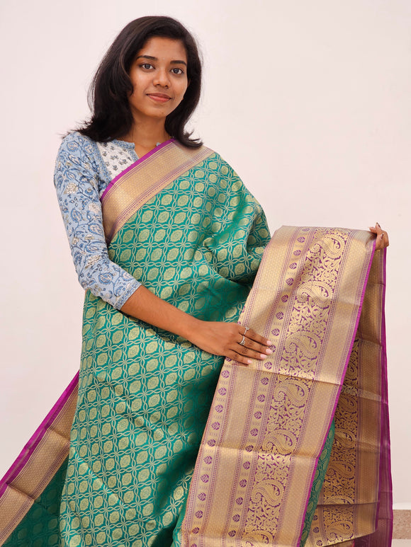 Kanchipuram Blended Mini Bridal Silk Sarees 182