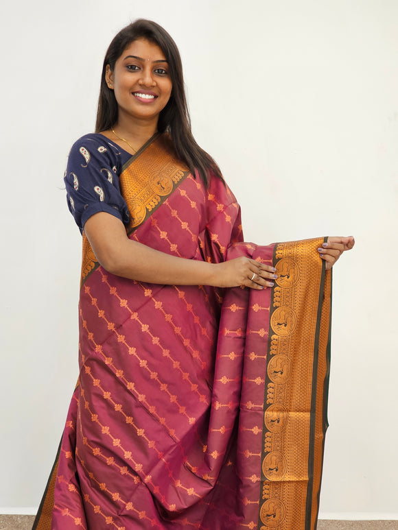 Kanchipuram Blended Mini Fancy Silk Sarees 084