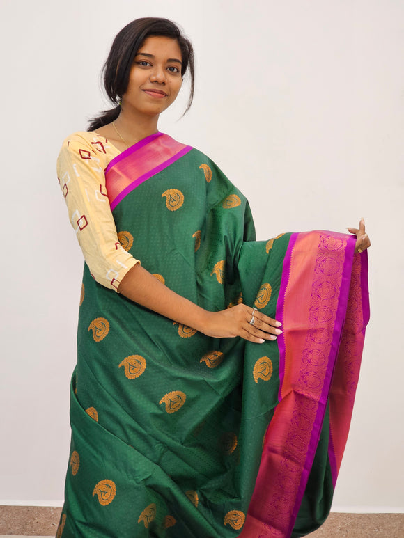 Kanchipuram Blended Mini Fancy Silk Sarees 412