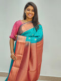 Kanchipuram Blended Mini Silver Fancy Silk Sarees 1010