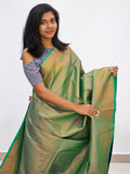 Kanchipuram Blended Mini Silver Fancy Silk Sarees 1107