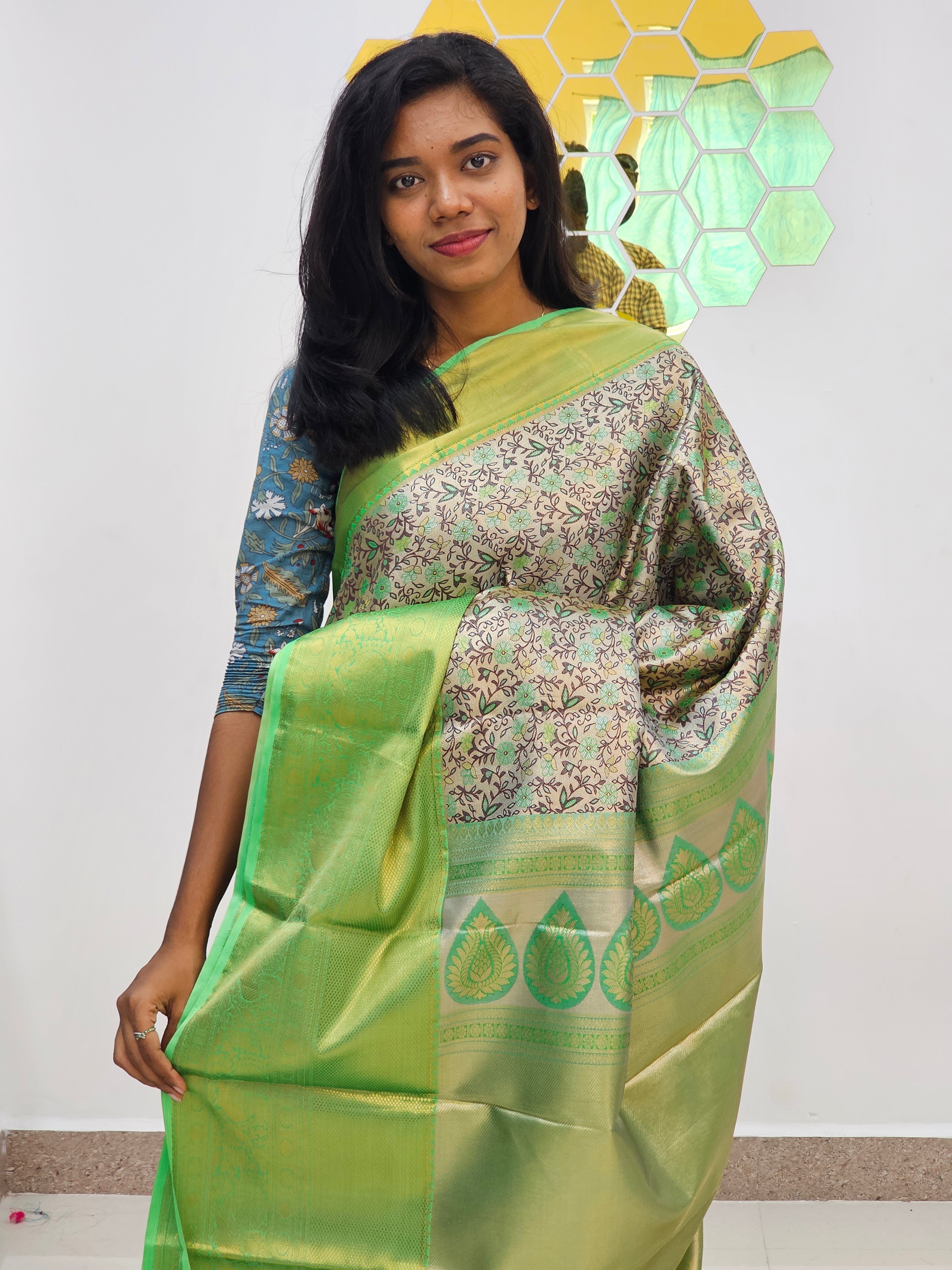 Kanchipuram Blended Tissue Bridal Silk Sarees 002