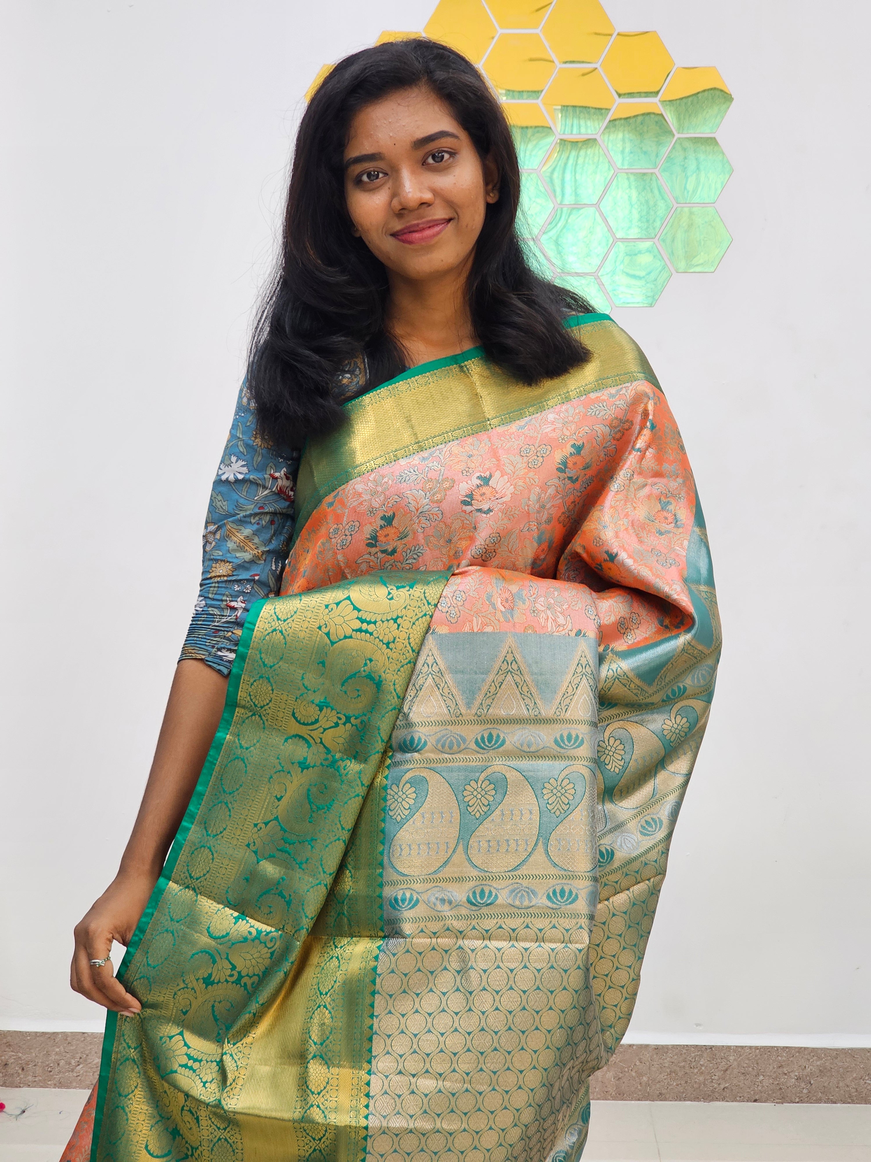 Kanchipuram Blended Tissue Bridal Silk Sarees 009