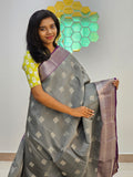 Kanchipuram Blended Fancy Silver Silk Sarees 064