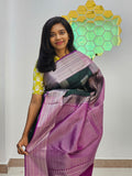 Kanchipuram Blended Fancy Silver Silk Sarees 075