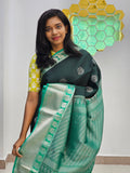 Kanchipuram Blended Fancy Silver Silk Sarees 077