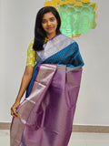 Kanchipuram Blended Fancy Silver Silk Sarees 095