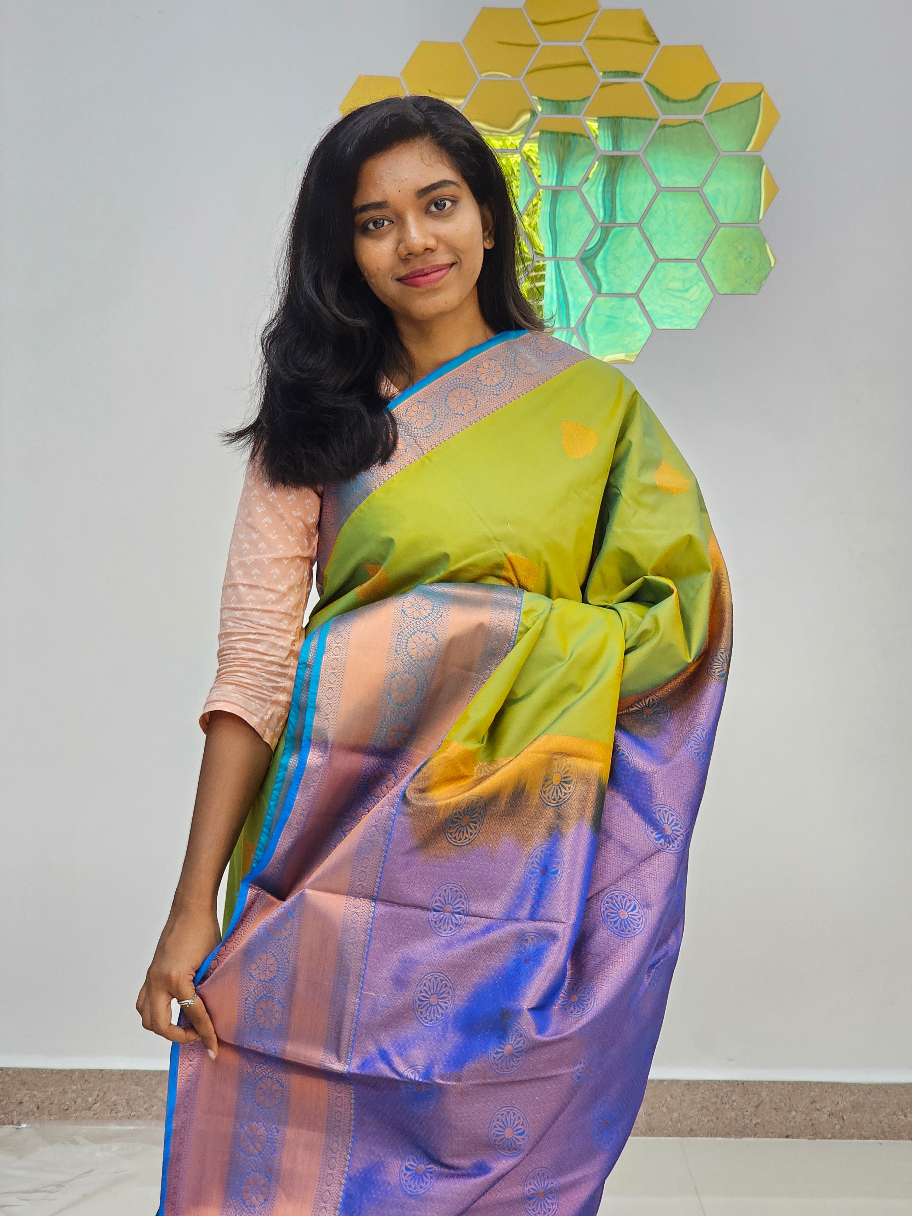 Kanchipuram Blended Fancy Butta Silk Sarees 015